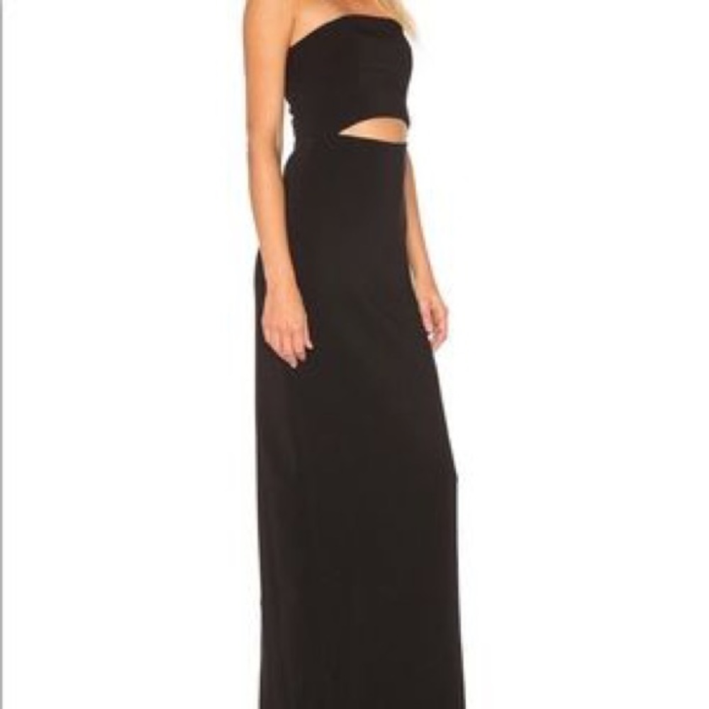 EUC lovers + friends REVOLVE strapless black maxi dress